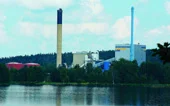Stålskorsten under inspektion
